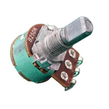 Imagem de 10x Potenciometro 250kb 16mm L15 C/ Chave Eixo Metalico