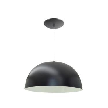 Imagem de Luminária Pendente Meia Lua 24cm Com Interior Branco Fiação 110/220 - 