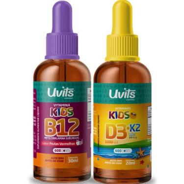 Imagem de Kit D3 K2 Kids 20ml + Vitamina B12 Kids 30ml - Uvits