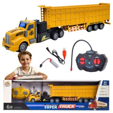 Imagem de Controle Remoto Caminhão Carreta E Baú Truck Transp 4 Canais Recuada C