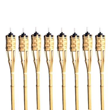 Imagem de Kit 8 Tocha Bambu 100cm Lamparina Festa Tematica Decoração  - RT