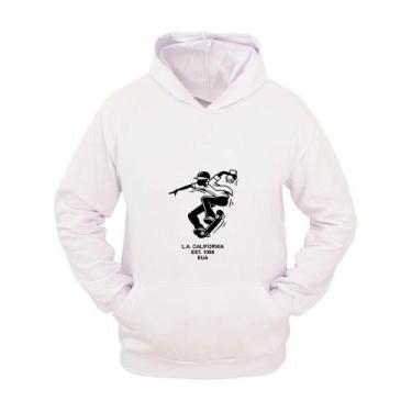 Imagem de Moletom Masculino Canguru Estampa Skate Study Macio - Ragor, M, Branco