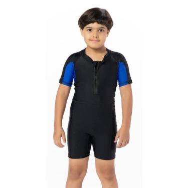 Imagem de Maiô natação surf infantil manga curta com ziper menino e menina - Kos