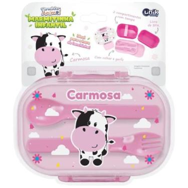 Imagem de Kit Refeição Marmita Infantil Dupla Lancheira com Talheres - Unik Toys