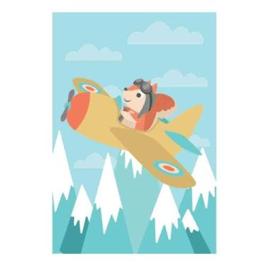 Imagem de Placa Decorativa MDF Animais Esquilo Viajante 20x30cm - Quartinhos