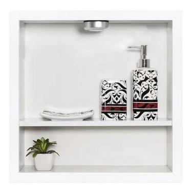 Imagem de Nicho De Porcelanato P/ Banheiro Box 42x42x11 Borda Alumínio - Belo Ni