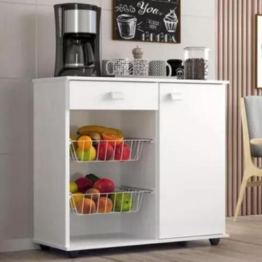 Imagem de Balcão Fruteira Paula Microondas Bebedouro 1 Porta 1 Gaveta - Branco -