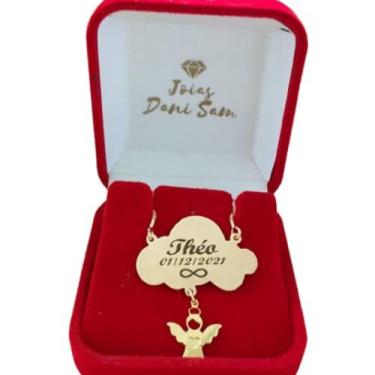 Imagem de Gargantilha Personalizada Anjinho Filho(a) Folheado A Ouro - Jóias Dan