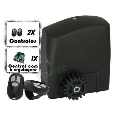 Imagem de KIT MOTOR PORTÃO DESLIZANTE RCG PL 600Kg 1/3CV 127V ou 220V + 2 CONTRO
