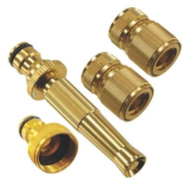 Imagem de Kit Para Mangueira Jardim Com Esguicho + 2 Engate + Conector - Ajax