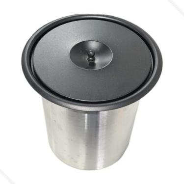 Imagem de Lixeira De Embutir Pias E Bancadas Inox 5 Litros Tampa Preta - Onixlim