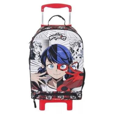 Imagem de Mochila Rodinha Escolar Infantil Bolso Térmico Miraculous-Feminino