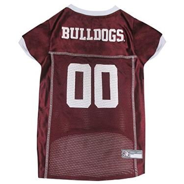 Imagem de NCAA College Mississippi State Bulldogs Malha Jersey para Cães e Gatos, 2GG. Camisa de cachorro grande licenciada com seu time favorito de futebol/basquete universitário