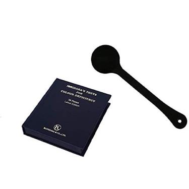 Imagem de Livros com gráfico de teste Ishihara para deficiência de cor 38 placas edição 2019 com manual do usuário e oclusor de um olho na caixa