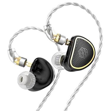 Imagem de TRN XuanWu Fone de Ouvido In-Ear com Fio, Preto e Dourado, Sem Mic, Híbrido Planar