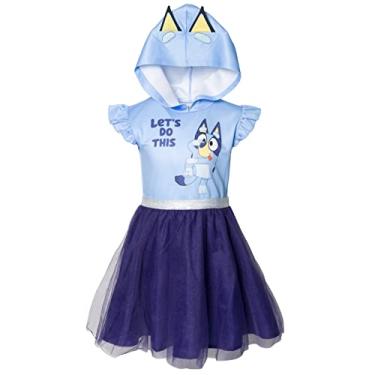 Imagem de Bluey Vestido de cosplay de malha para meninas de bingo para crianças grandes, Azul, 7