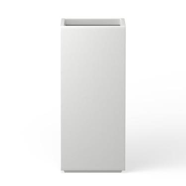 Imagem de Kante Vaso retangular de concreto alto, grande para ambientes externos/internos leve com drenagem para o deck do pátio, sala de estar, 71 cm A, branco puro