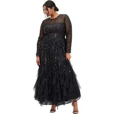 Imagem de City Chic Vestido longo feminino plus size - radiante, Preto, 48