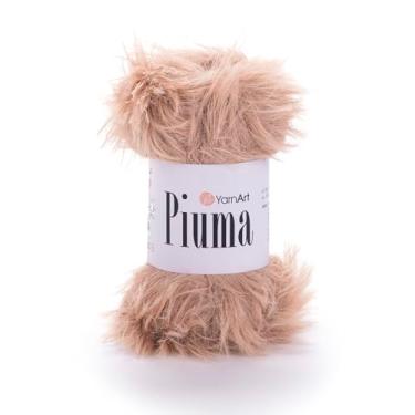 Imagem de YarnArt Piuma Fio de tricô de poliéster macio para cílios – adequado para agulhas de crochê e tricô, ideal para projetos amigurumi, pelúcia e decorativos, textura durável e brilhante (4405)