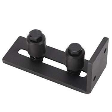 Imagem de Piso Deslizante para Porta de Celeiro Acessório de Hardware a Placa Inferior do Piso Ajusta a Posição de Acordo Com a Sua Porta (Rodas duplas comuns pretas)