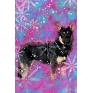 Imagem de Designer Notebook: 6x9, 110 page, blank college ruled paper, designer Fur Babies notebook, journal, German Shepherd abstract Print, Luna, Gift for Dog or Animal Lovers