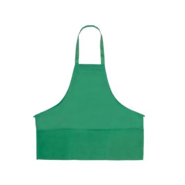 Imagem de Avental de babador aprovado pelo chef de 63,5 cm | Blusa profissional de meio comprimento com (2) bolsos frontais para açougueiro de cozinha de restaurante | Gravatas ajustáveis, unissex, lavável na