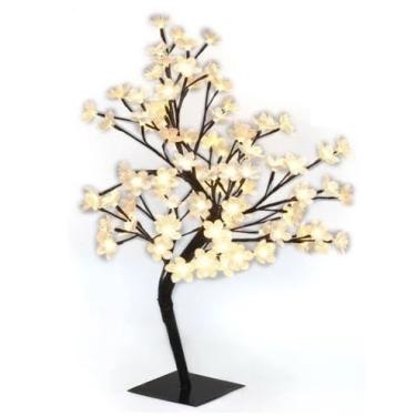 Imagem de Árvore Cerejeira Luminária Mesa Bonsai LED 8 Funções Com 48 Led Bivolt Bela Casa Utilidades Decoração Natal - BRANCO QUENTE