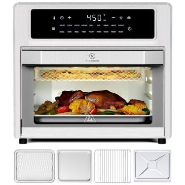 Imagem de Forno Elétrico 18 em 1 com Capacidade de 25L, Material de Aço Inoxidável, Recursos de Zona Dupla e Tela Digital, 110V 1700W, Kitchen Elite,
