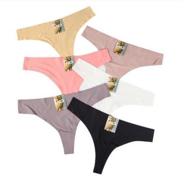 Imagem de Kit com 3 Calcinhas Fio dental Tanga sem costura corte a Laser. - PENI