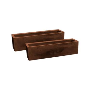 Imagem de KIT 2 Vasos Para Plantas Jardineira Polietileno Cachepot Floreira 57cm Decoração (Aco Corten)