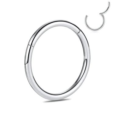 Imagem de PEAKLINK G23 Anéis de argola de nariz de titânio septo Clicker Ring Seamless Segment Clicker Ring Conch Piercing Jewelry Cartilag Helix Tragus Lip Lobe Brincos, Titânio, Sem Pedra Preciosa