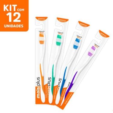 Imagem de Kit com 12 Escovas de dentes Limpador de Tartaro Mais Plus 1064 - powe