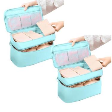 Imagem de Kit Organizador Mala Viagem Bolsa 2pç Impermeável Necessaire  Alça de 