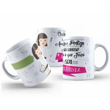 Imagem de Caneca de Cerâmica Branca 325ml com Estampa de Profissões - Mecolour, 