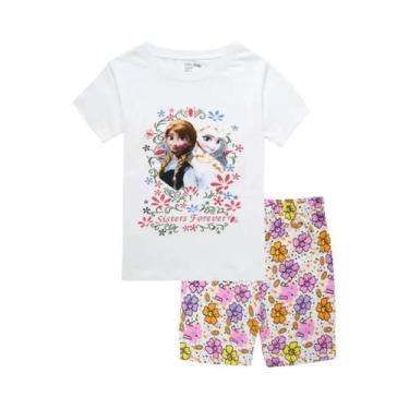 Imagem de Conjunto de Pijamas de Algodão para Meninas - Verão - Elsa e Minnie - 