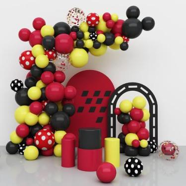 Imagem de Kit de Balões Mickey Mouse para Festa - 100 Unidades - Arco Garland
