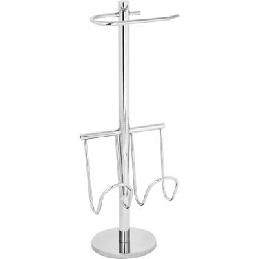 Imagem de Papeleira Cromada Porta Papel Higiênico de Chão Revisteiro