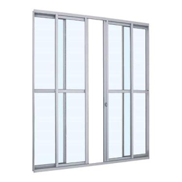 Imagem de Porta de Correr com Divisão Central em Alumínio 216 x 200 x 6,6 cm 4 F