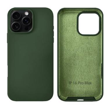 Imagem de Capinha Compatível com iPhone 16 Pro Max Silicone com interior aveluda