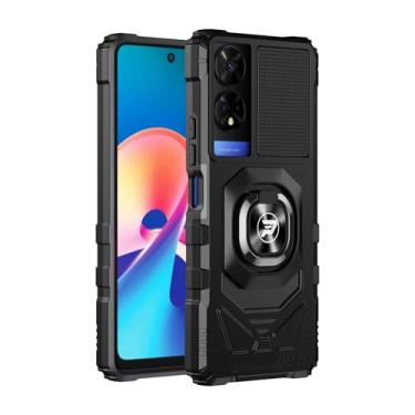 Imagem de Wireless PROTECH Capa compatível com telefones TCL 50 XE 5G / 50 XE NXTPAPER 5G, suporte magnético para carro, capa protetora resistente a impactos de PC e TPU (preto)