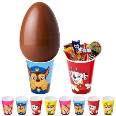 Imagem de Kit 5 Copos Original Patrulha Canina para Base Ovo de Páscoa - Plasúti