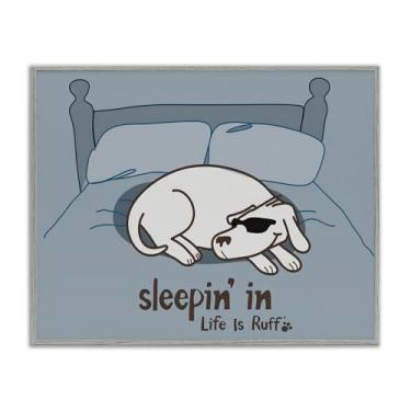 Imagem de Stupell Industries Sleeping In Dog Design de parede giclée emoldurado cinza por LIR, 20 x 16