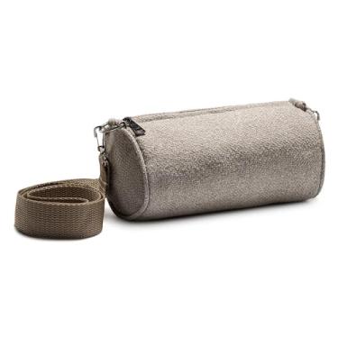 Imagem de East West Souk Tapete de oração portátil Sejadah – veludo, linho e chenille com armazenamento compacto (pérolas brancas)