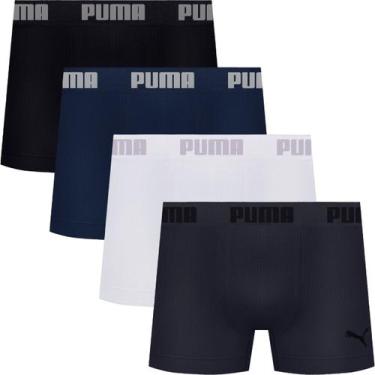 Imagem de Kit com 4 Cuecas Boxer Box Puma Sem Costura em Microfibra com Ajuste P