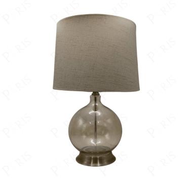 Imagem de Luminária de Mesa Abajur em Vidro Dourado com Cúpula Branca 53cm 1E27 15086-PL