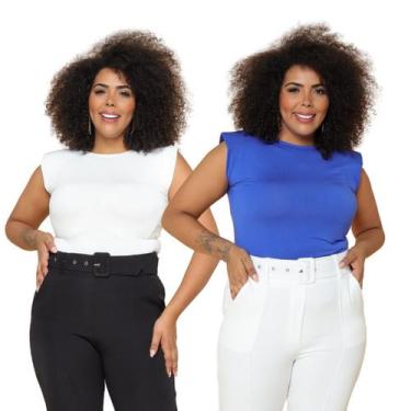 Imagem de Kit T-shirt Regata muscle tee ombreira feminina - IVSTORE, Off white e