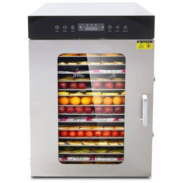 Imagem de Hakka Máquina Desidratadora de Alimentos com 16 Bandejas, Painel Digital de Controle, 110V, Prata