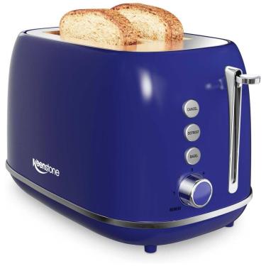 Imagem de Torradeira 2 Fatias com Função Bagel 6 Níveis 825W, 110v, KEENSTONE, Azul