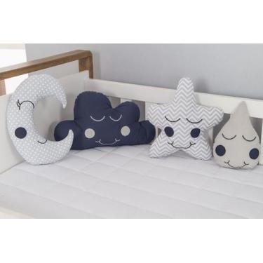 Imagem de Kit 4 Almofadas Chuva de Amor Nuvem Decoração para Quarto de Bebê  - B