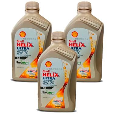 Imagem de Kit Troca 3 L Oleo Shell Helix Ultra Professional 0W-20 Dexos 1 Sintetico